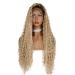 SHIYID Synthetic Lace Front Wig Long Curly Hair Silver-gray Black roots wigs for Women