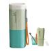 Rmannke Toothbrush Travel Case Portable Travel Toothbrush Holder Multifunction Toothbrushes Toothpaste Set with Cup Toothbrush Case for Traveling Camping School Business and Daily Uses (Green)
