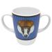 Rosa Lifestyle Two Handled Melamine Mug Lightweight 126g 400ml/14oz Capacity Daily Living Mobility Aid for Elderly Dementia Tremors Arthritis & Weak Grip (Toad Badger)