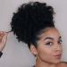 Faderr Afro-Puff with a cord synthetic short curly hair afro-dutt extension Afro-chignon hair part wig for updos (1#)