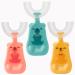 3 Pack U-Shaped Toothbrush Kids 360 Toddler Toothbrush for Kids Age 2-8 Years Old Cute Kids Toothbrushes Silicone Toothbrush with Double-Layered Bristles for Deep Dental Cleaning