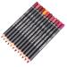 Lipiner 12 pieces Lipiner Waterproof Matt Lip Liner Pencil Makeup Lip Cosmetic Pen Set for the make-up of the lips improves the shape of your lips and creates a full and plump lip make-up