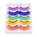 GYOTUU 5 Pairs Colored False Eyelashes Cosplay Extension Colored Eyelashes Russian Lashes Fake for Halloween Makeup Dancing Party