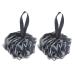 Hemoton 2pcs Bath Ball Bath Scrubber Large Bath Scrub Ball Bath Mesh Ball Mesh Pouf Scrubber Shower Ball Bath Sponge Mesh Body Loofah Pouf Ball Loofah Bath Shower Carbon Charcoal