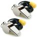 Hipat Whistle 2 Pack Stainless Steel Sports Whistles with Lanyard Loud Crisp Sound Whistles Great for Coaches Referees and Officials Silver(Stainless Steel)