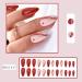 OKAQEE Almond Solid Color Short Square False Nails with Glue - Love Line - Buy Online on GoSupps.com
