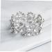 Ultechnovo Women's Rhinestone Wedding Tennis Bracelet - 2-Stone Whitewash Pearl Cuff - Fine Silver Wristband 6.5*3cm - Buy Online on GoSupps.com