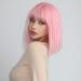 Testar pink wig with pony short pink bob wigs for women14 inch long pink hair wig straight bob wigs synthetic daily use colorful cosplay wig for girls