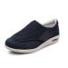 Men Lightweight Walking Mesh Breathable Diabetic Shoes Comfy Indoor Outdoor Extra House Shoes Adjustable Easy On And Off For Grandfather Grandmother Diabetic Edema Swollen Feet ( Color : Dark bl