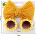 Stylish Pet Dog Sunglasses & Headband Set - Sunflower Glasses for Small Dogs & Cats | Perfect for Maltese Poodle & Yorkshire - Buy Online on GoSupps.com