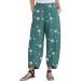 YOUMETO Women's Green Linen Cotton Cropped Pants - XXL | High Waist Casual Summer Capris - Buy Online on GoSupps.com