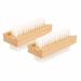 Wooden Nail Brush Double Sided Hand Cleaning Brushes Fingernail Cleaner Scrub Wood Handle Scrubbing Soft Bristles Nailbrush Toe Foot Nails Hands Scrubber Dirt Remover Manicure Pedicure Supplies (2 Pk)