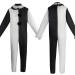 Duohropke Terrifier Clown Jumpsuit Cosplay Costume | Black & White Carnival Outfit for Men & Women - Buy Online on GoSupps.com