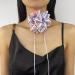 Southjieling 3D Rose Necklace - Versatile Lavender Flower Collarbone Chain & Fashionable Rose-Shape Accessory - Buy Online on GoSupps.com