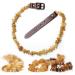 Chronobalance amber chain for dogs dog collar made of real amber with adjustable leather closure sizes for small and large dogs without chemistry 40-45cm