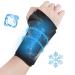 Tolaccea cold-warm compress for wrist reusable magic gel cool pad cool pack Suitable for sports injuries sprains swelling pain relief (black m) black M