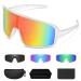 ZHA ZHA Cycling Glasses, UV400 Sport Sunglasses for Men, Outdoor Cycling Sunglasses for Men Women Baseball Running Clear Frosted