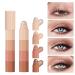 4 Colour Eyeshadow Pencil Eyeshadow Pencil Cream Stick Matte & Shimmer Eyeshadow Set Waterproof Glitter Eyeshadow Face & Eye Highlighter Pen for Long Lasting (B)