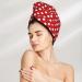 Hair Towel Wrap Quick Drying Turban with Button | Red Polka Dot Hair Drying Towel for Faster Results - Buy Online on GoSupps.com