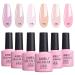 AIMEILI Soak Off Nude Pink Gel Nail Polish Set  All Seasons Pink Nail Polish Gel Color Set for Women Girls Valentines Mother's Day Gift Of 6pcs X 10ml - Kit Set 31