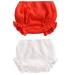 AYIYO Unisex Toddler Diaper Cover - Newborn Baby Girls Boys Kids Linen Bloomer Shorts 2Pcs 3-9 Months Red+white