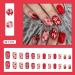 SINLOV Christmas Love Heart Fake Nails Long Sequin French Square False Nails Glossy Press on Nails Ballerina Acrylic Full Cover Fake Nail for Women and Girls - Buy Online on GoSupps.com