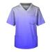 Kasacks men's care V-neck pattern printing Nursing Large sizes short-arm slip shirt with bags loose leisure shirts compression shirt relaxed fit work shirt summer shirt light basic t shirt l blue