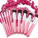 Glamza Pink Makeup Brush Set - 10 Premium Brushes for Flawless Application | International Shipping Available - Buy Online on GoSupps.com