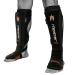 Meister Edge Leather Instep Shin Guards w/Gel Padding (Pair) - Black Small/Medium