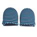 JOROBURO Travel Sipplers Portable Reusable Indoor Soft Cotton Anti Slip Slipperswith Portable Carrying Bag Foldable Hotel Slippersfor Home Hotel House Sipplers Disposable Male 15x12cm Teal Blue Stripes