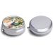 Round Pill Box - White Alpaca Watercolor & Cactus Print | 3 Compartment Portable Pill Organizer - Decorative Metal Pocket Pill Case for Medication - Buy Online on GoSupps.com