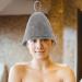 Buy Healvian Russian Sauna Cap - 2 Piece Wool Felt Hats for Men & Women | Gray Shower & Bathhouse Head Protection - Buy Online on GoSupps.com