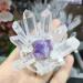 Amethyst Crystals White Quartz Crystal Cluster with Purple Amethyst Specimen DIY Gifts JIZTGEDM