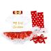 FYMNSI Baby Girls My First Christmas Outfit Newborn Infant 1st Xmas Party Clothes Princess Tutu Romper Dress Bowknot Headband Shoes Leg Warmers 4pcs Set for 0-18 Months 0-3 Months White My First Christmas