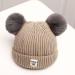 XYIYI Baby Kids Winter Knit Hat with Fur Pom | 6-24 Months Boys Girls Cap - Khaki - Buy Online on GoSupps.com