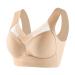 Huyyydza Large Site tank top for women underwear thin side folds side breast adjustable BH Fitness Things924 Beige L