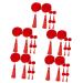 Beavorty 15 Pairs Tassel Hair Ball Hair Clip Chinese Hair Stick Hanfu Hair Clip Kids Hair Barrettes Hair Accessories for Girls Girl Child Modeling Artificial Fur Tassel Fur Ball Red
