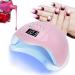 48W UV LED Nail Lamp for Gel Nails Polish | Professional Salon Curing Light with 4 Timer Settings and Sensor | Pink - Buy Online on GoSupps.com