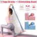 MEISONG Yoga Blocks 2 Pack Set - High Density Soft EVA Foam Blocks & Yoga Strap for Yoga, Pilates, Fitness - Pink - Buy Online on GoSupps.com