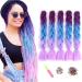 Showjarlly jumbo braid art hair hair ombre braid extension 24 inch KanCalon braid extensions 5 pieces for crochet twist lichen box braid hair for braid lila/navy blau/light violet 61cm-24zoll (5 Pack) purple/Marineblau/Helllila