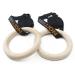 Wooden Gymnastic Rings,5BILLION Olympic Rings with Adjustable Straps 2x15ft,Wood Gym Rings for Home Gym Full Body Workout,Quick Install Cam Buckle,1500lbs Supported Black-32mm 32mm diameter(1.25")