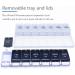 MOLN HYMY Weekly Pill Box Organizer - 7 Day AM PM Pill Case - Large Medicine Containers for Medication, Vitamins, Supplements - White+Black - Buy Online on GoSupps.com