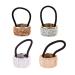 Rhinestone Glitter Ponytail Holder Hair Ties Rings Cuffs Gothic Punk Elastic Hair Rope Band Headwear Hair Accessories for Women Girls Christmas Gift Set Gold Silver
