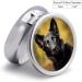 Round Pill Box - Black German Shepherd Dog Print | 3 Compartment Portable Medicine Organizer - Decorative Metal Pocket Pill Case - Buy Online on GoSupps.com