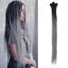 24 inch Dreadlock Extensions Handmade synthetic dreads 10 strands/pack Dreads Crochet Locs Hair (ombre black to gray) 24 inch black to gray