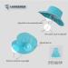 LANGZHEN Baby Girls Beach Sun Hat - Adjustable Wide Brim Toddler Kids Play Hat with Chin Strap in Light Blue XL - Buy Online on GoSupps.com