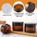 Amber Glass Jars Empty Cosmetic Jars with Lids and Inner Liners 10 Small Sample Pots 2 Spatula 16 Label Refillable Cosmetic Jars Travel Jars for Powder Face Creams Lotion and Makeup(20ml) - Buy Online on GoSupps.com