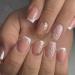 SINLOV Short Square Fake Nails Flower Glossy Press on False Nails Pink Nude Ballerina Artificial Finger Nails French Full Cover False Nails for Women and Girls