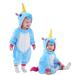 Doladola Baby Boy's Girl's Rompers Animal Hooded Onesie Toddler's Jumpsuits Autumn Winter Outfits 6-12 Months Blue Unicorn