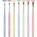 TEOYALL 7 PCS Gel Nail Brushes Set - Oval Flat & Builder Tips for Poly Gel Extension - Multicolor Nail Art Brushes - Buy Online on GoSupps.com